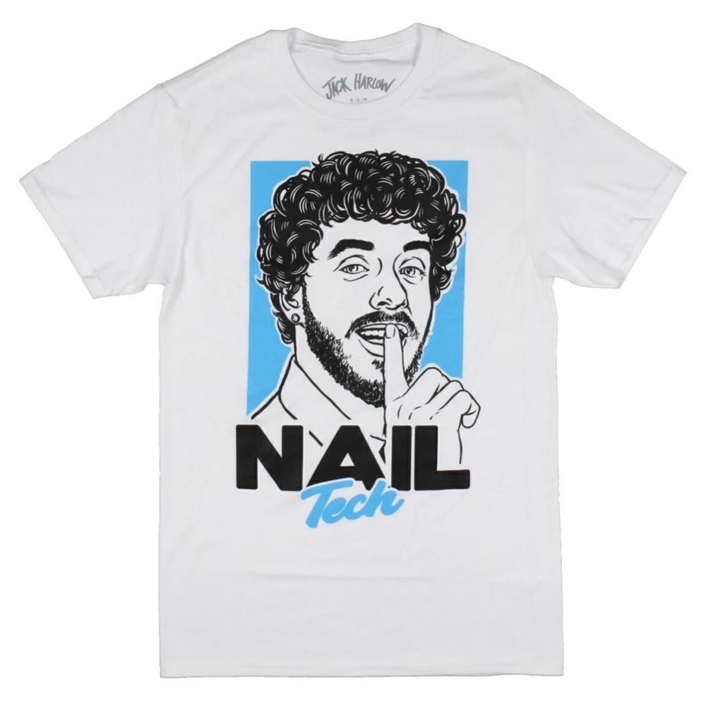 Jack Harlow Nail Tech Graphic T-shirt Brand New White Size‎ Mens Large